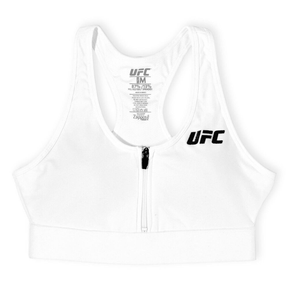 UFC Women Core Zip Sports Bra White XL